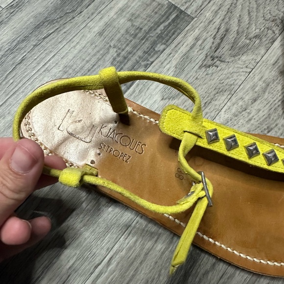 k. jacques Picon Pyr Studded Sandal Citron 38 - Picture 2 of 6